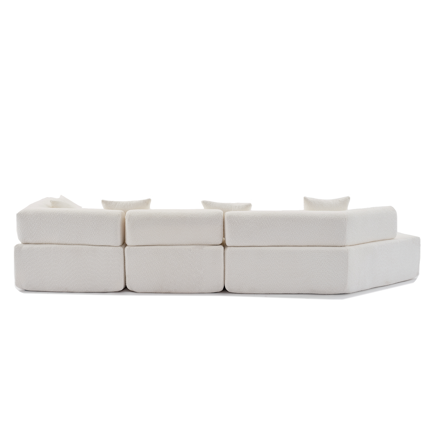140" L-Shape Modern Minimalist.sectional Couch , 4 Seats,White