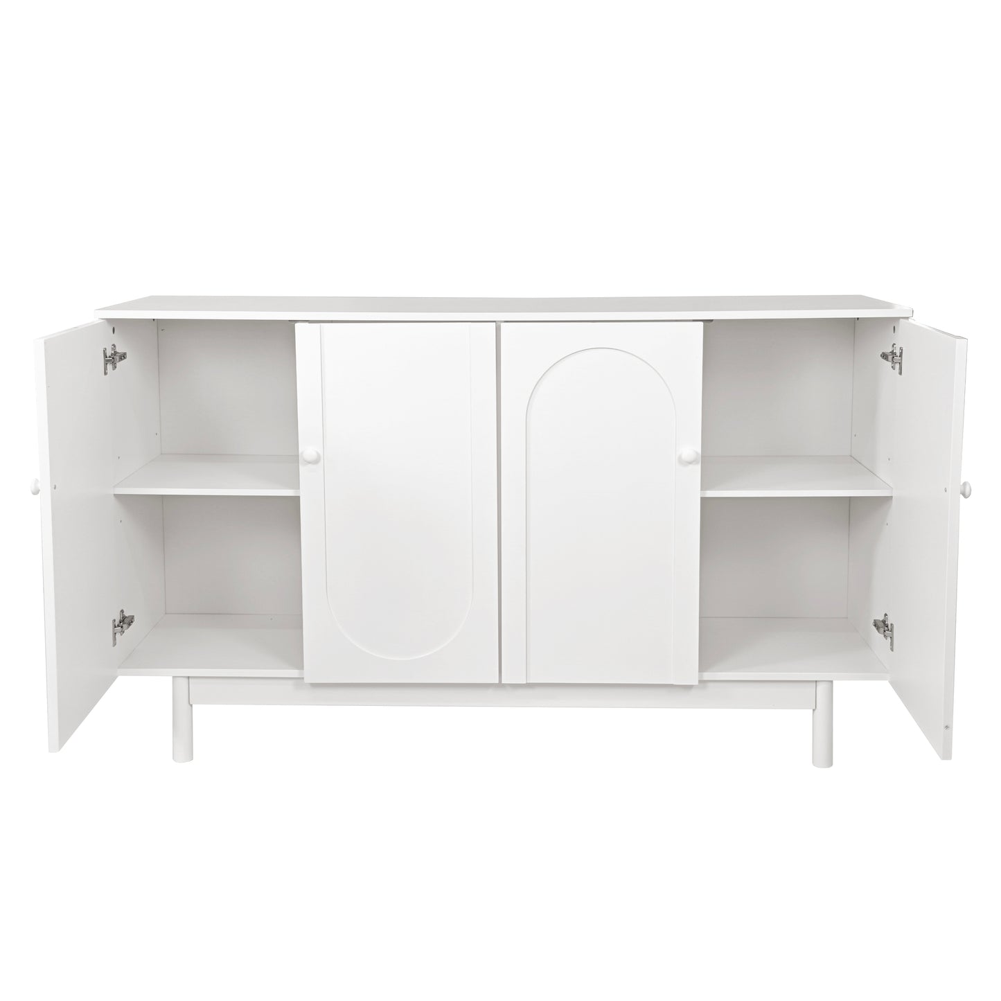 Stylish and Functional 4-Door Intaglio Storage Cabinet,White