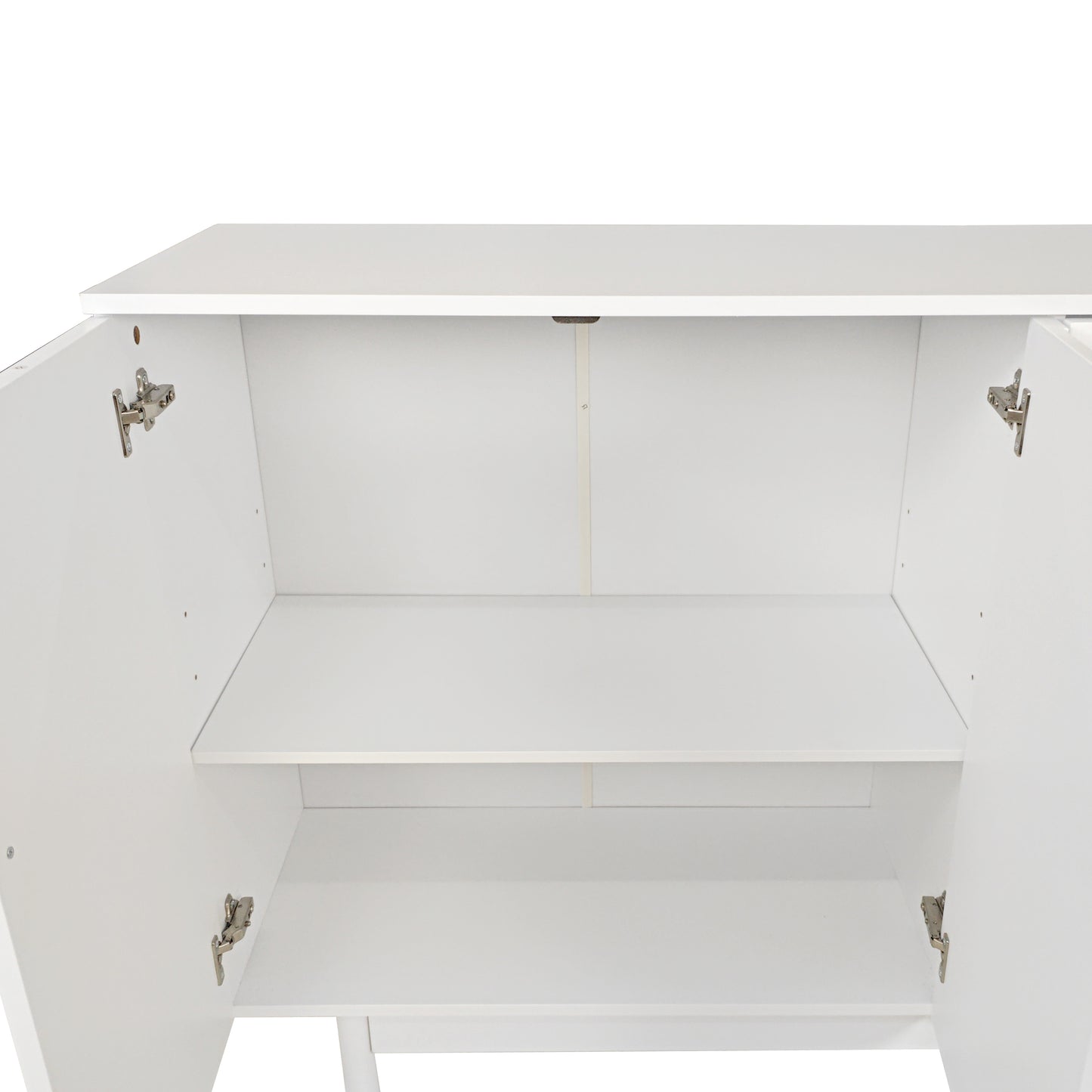 Stylish and Functional 4-Door Intaglio Storage Cabinet,White
