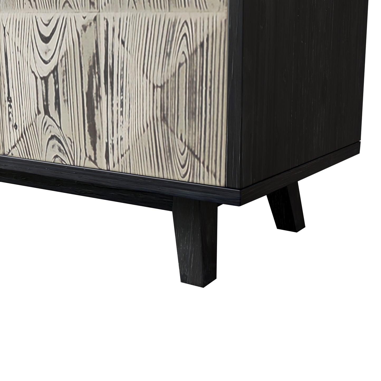 59.84" 4 Doors Vintage Sideboard, white and black
