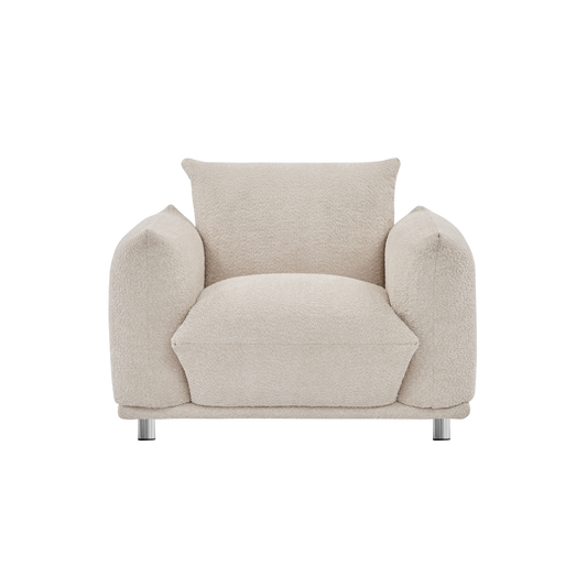 42"W Sherpa Accent armChair, Fabric, berige