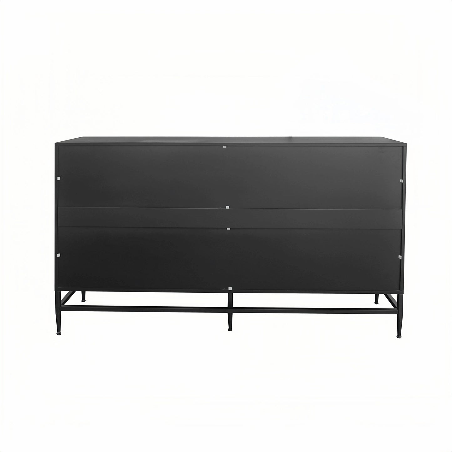 4 Door Wooden Accent Black Lacquered  Cabinet