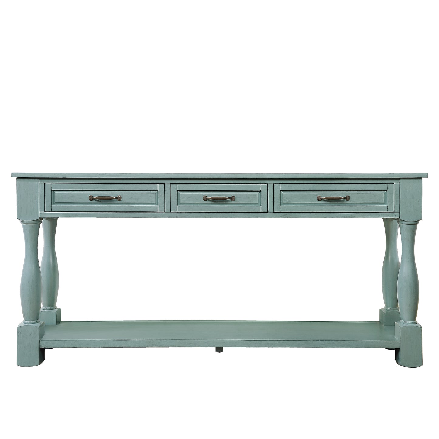 63" Long Wood Console Table, Retro Blue