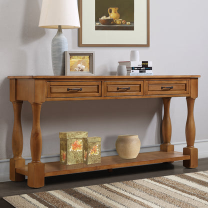 63" Long Wood Console Table, Brown