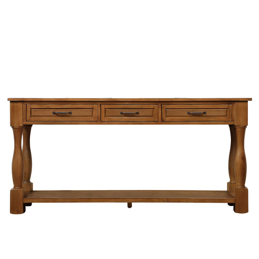 63" Long Wood Console Table, Brown