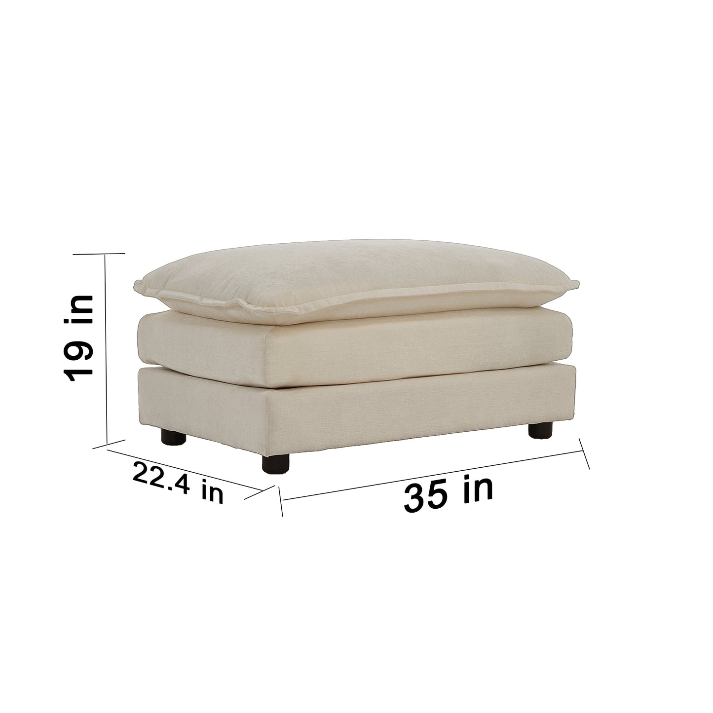 111.5"U-Shaped Sectional Sofa , 5-Seater  with 2 Ottomans,Beige