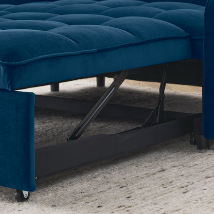 47inch, Loveseats Sofa Bed with Pull-out Bed,Blue