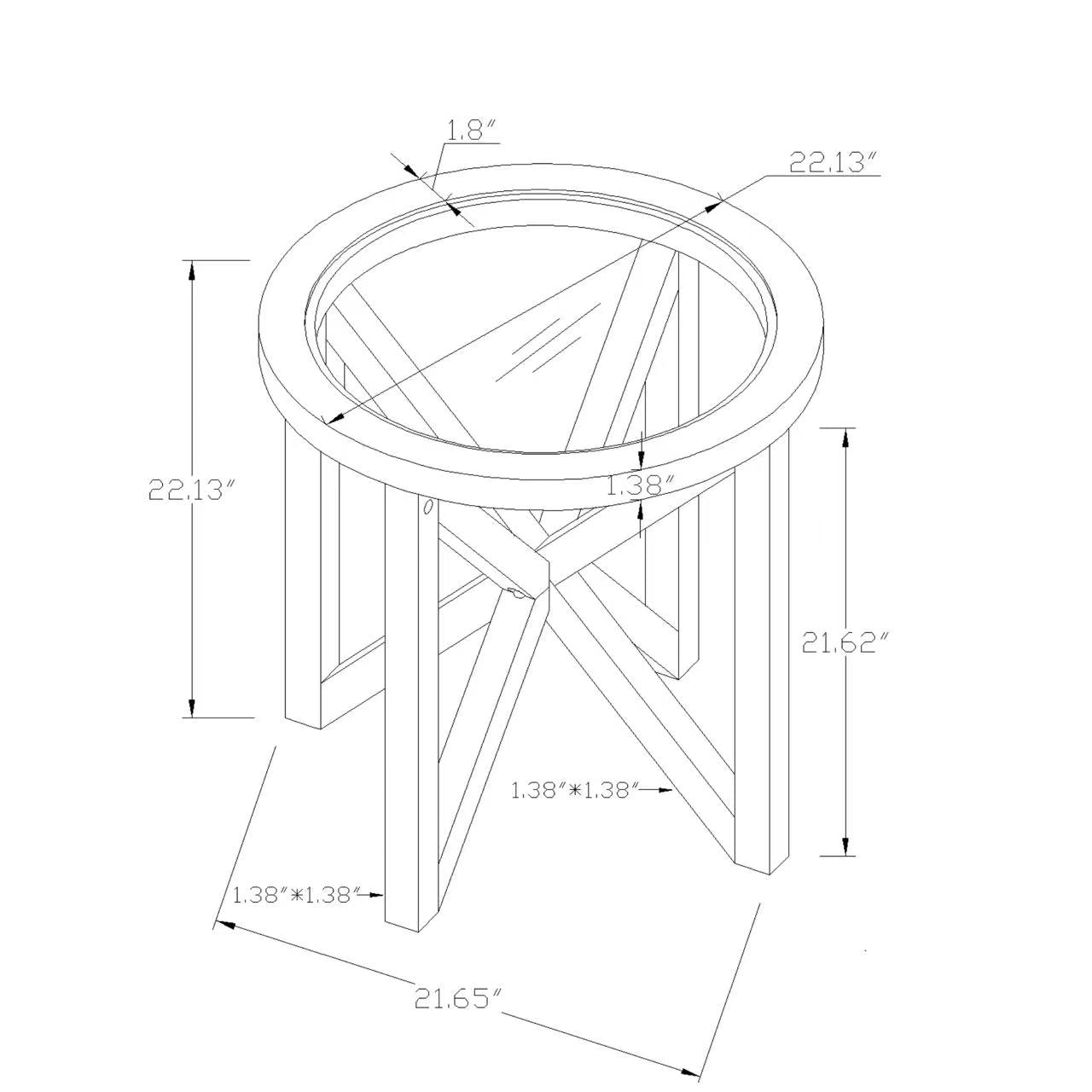 Modern  glass coffee table, Cherry