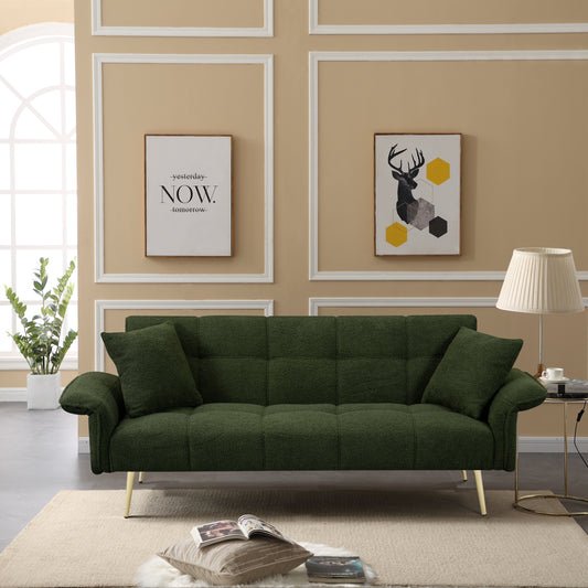 70.1 "futon sofa bed, convertible double sofa bed , Green