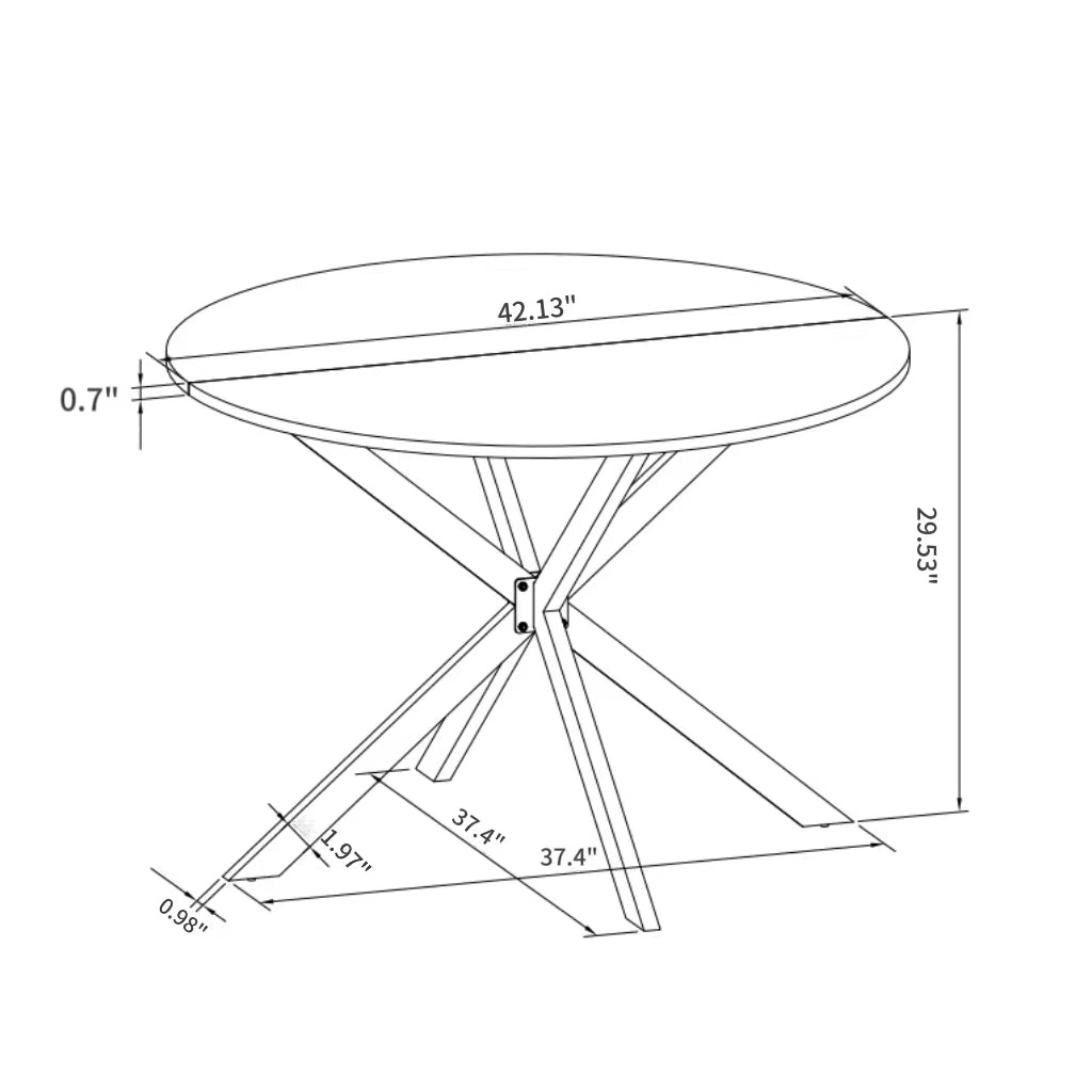 42.13'' Modern, Black Top Occasional Table