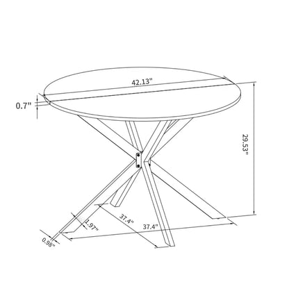 42.13'' Modern, Black Top Occasional Table