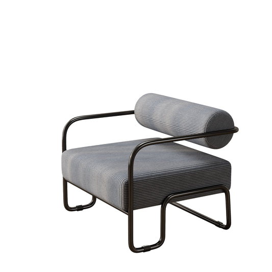 Living room iron sofa chair, balcony leisure chair, Grey