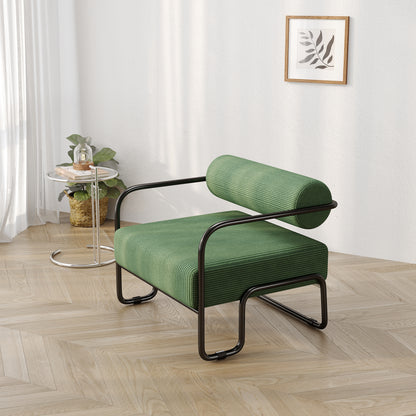 Living room iron sofa chair, balcony leisure chair, Green