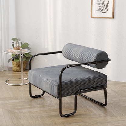 Living room iron sofa chair, balcony leisure chair, Grey