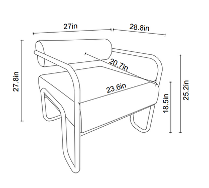 Living room iron sofa chair, balcony leisure chair, Grey