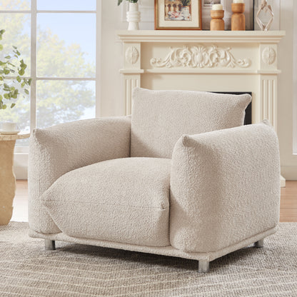 Sillón Sherpa Accent de 42" de ancho, tela, beige 