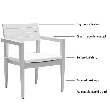 6PC Out Door / Patio Aluminum Furniture,White+Grayish