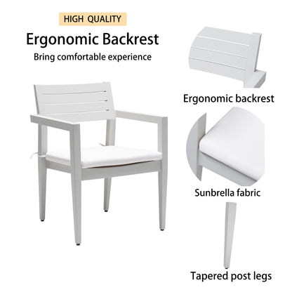 6PC Out Door / Patio Aluminum Furniture,White+Grayish