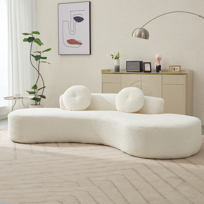 105.5''Curved Sofa, Modern Minimalist Sofa, Cloud Couch, White