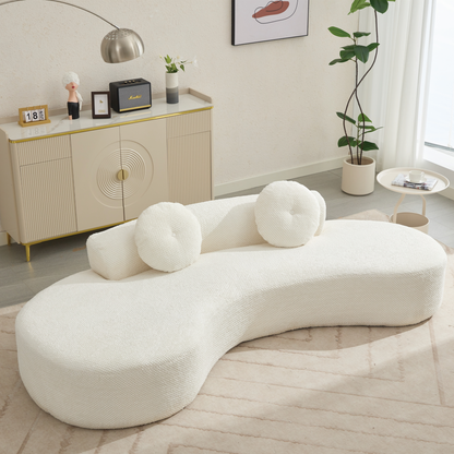 105.5''Curved Sofa, Modern Minimalist Sofa, Cloud Couch, White