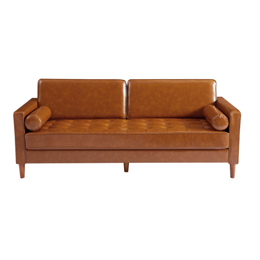 82″ Loveseat with USB Charging, Comfy Leather Sofa ,Brown