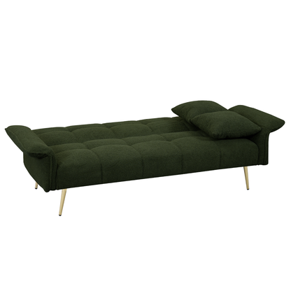 70.1 "futon sofa bed, convertible double sofa bed , Green