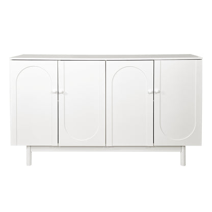Stylish and Functional 4-Door Intaglio Storage Cabinet,White