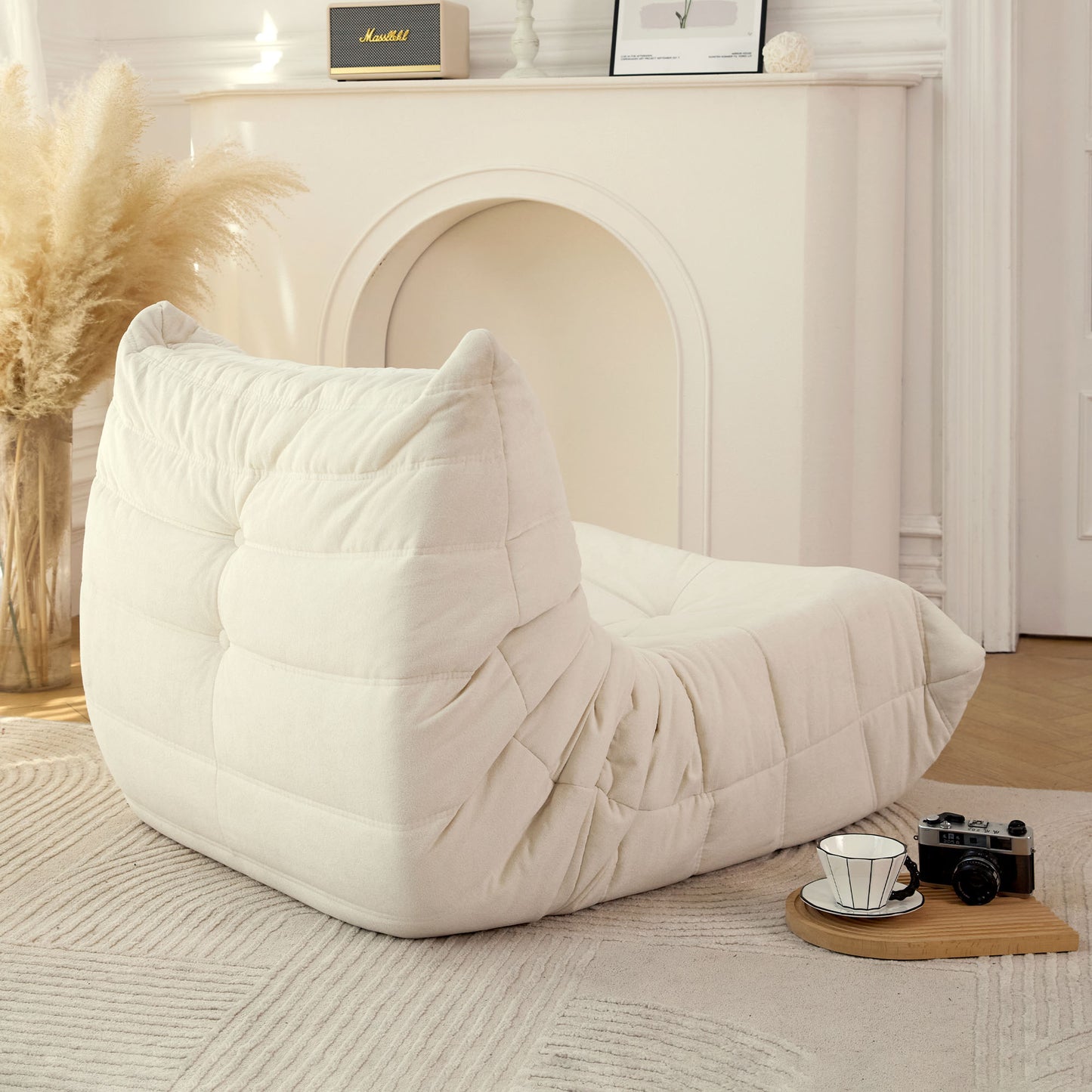 Floor sofa Bean Bag Chair for Adults Fireside Bean Bag,Off White