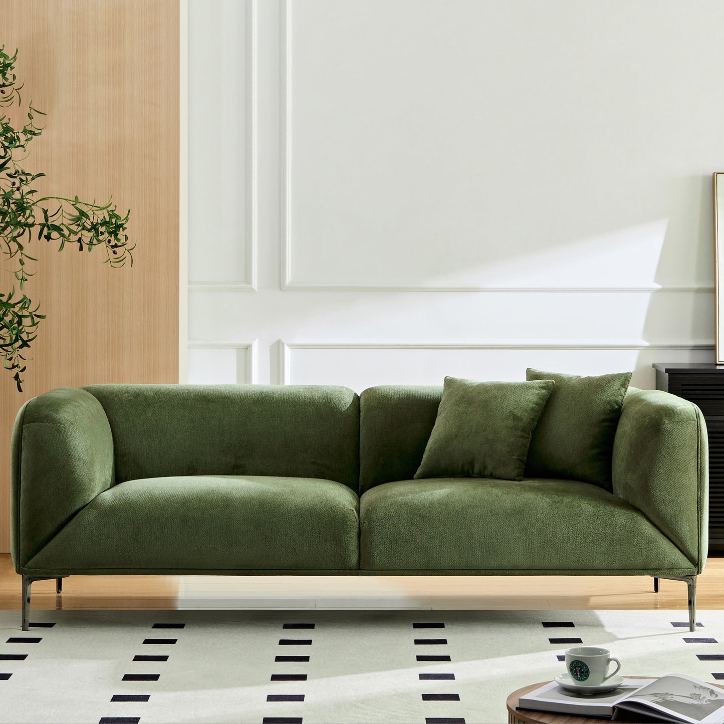 89inch loverseater couch,Soft, modern design Sofa,Green