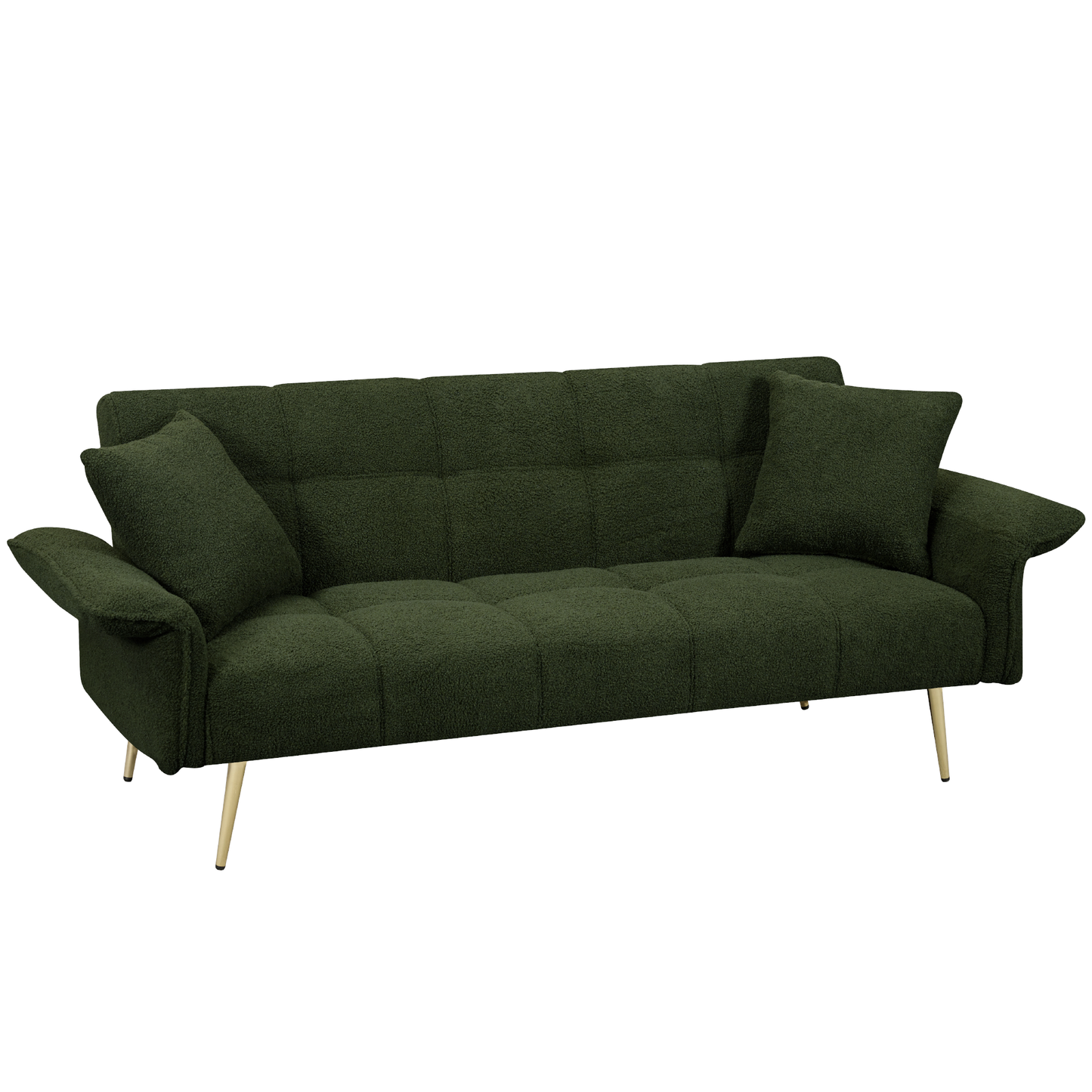 70.1 "futon sofa bed, convertible double sofa bed , Green