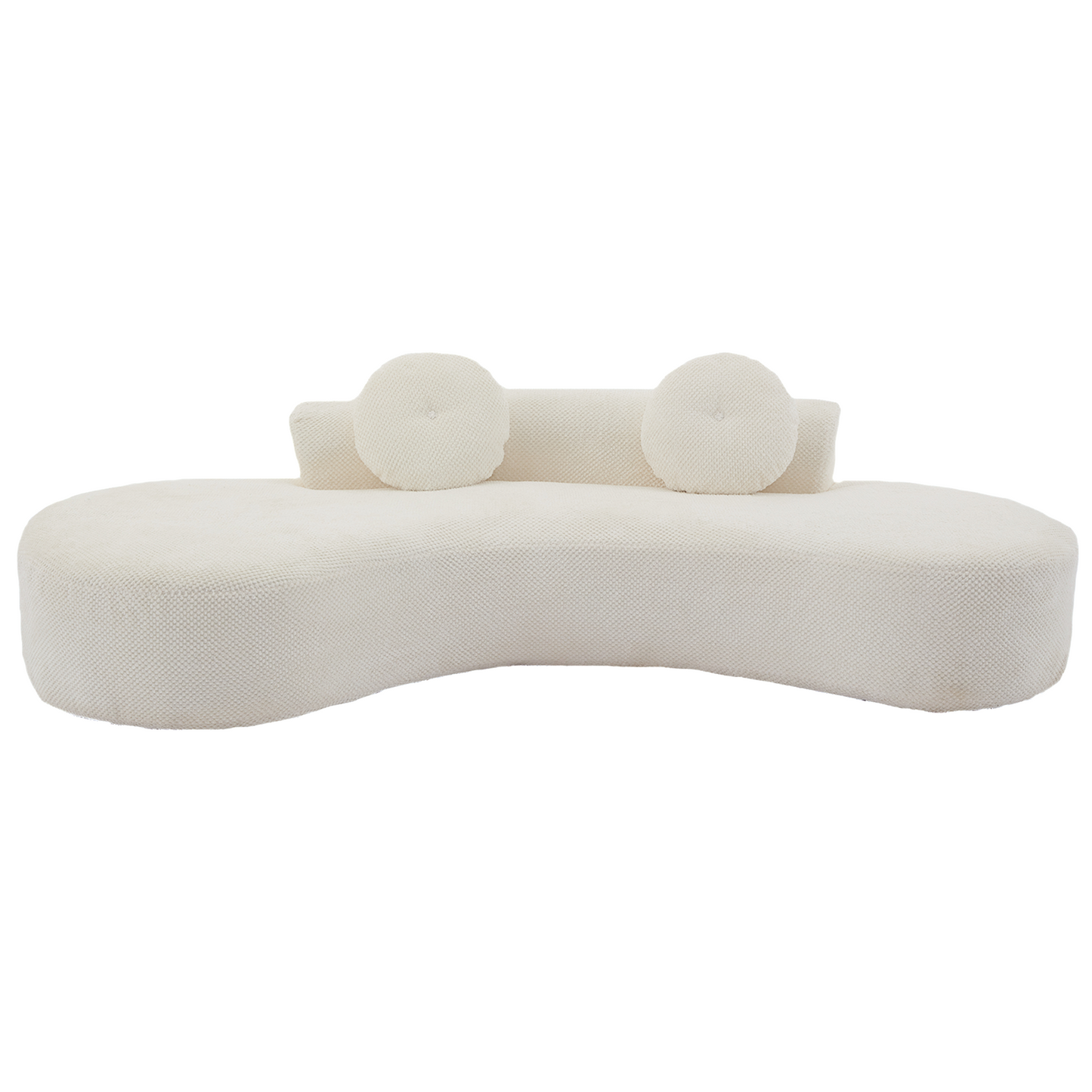 105.5''Curved Sofa, Modern Minimalist Sofa, Cloud Couch, White