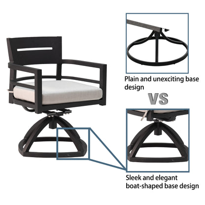 7-Piece Outdoor Patio Aluminum Furniture,2 Swivel Rockers