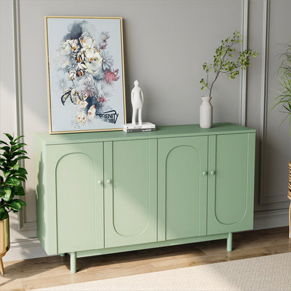 Stylish and Functional 4-Door Intaglio Storage Cabinet,Green