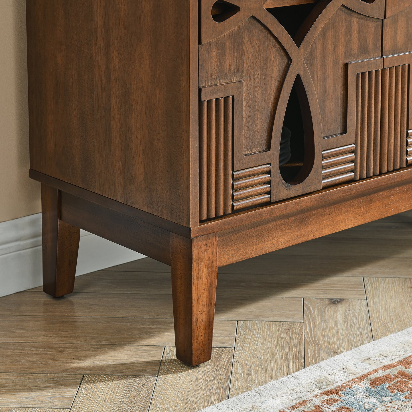 4 Door Mid Century Modern Sideboard Buffet Cabinet with Storage