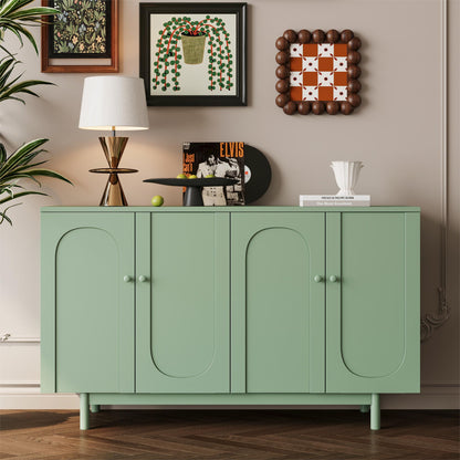 Stylish and Functional 4-Door Intaglio Storage Cabinet,Green