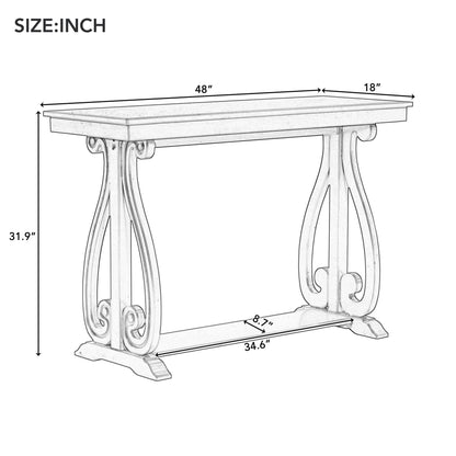 48-Inch Rustic Vintage Console Entryway Table,Walnut