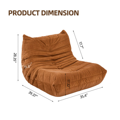 Floor sofa Bean Bag Chair , Lounger Memory Foam Chair , Caramel