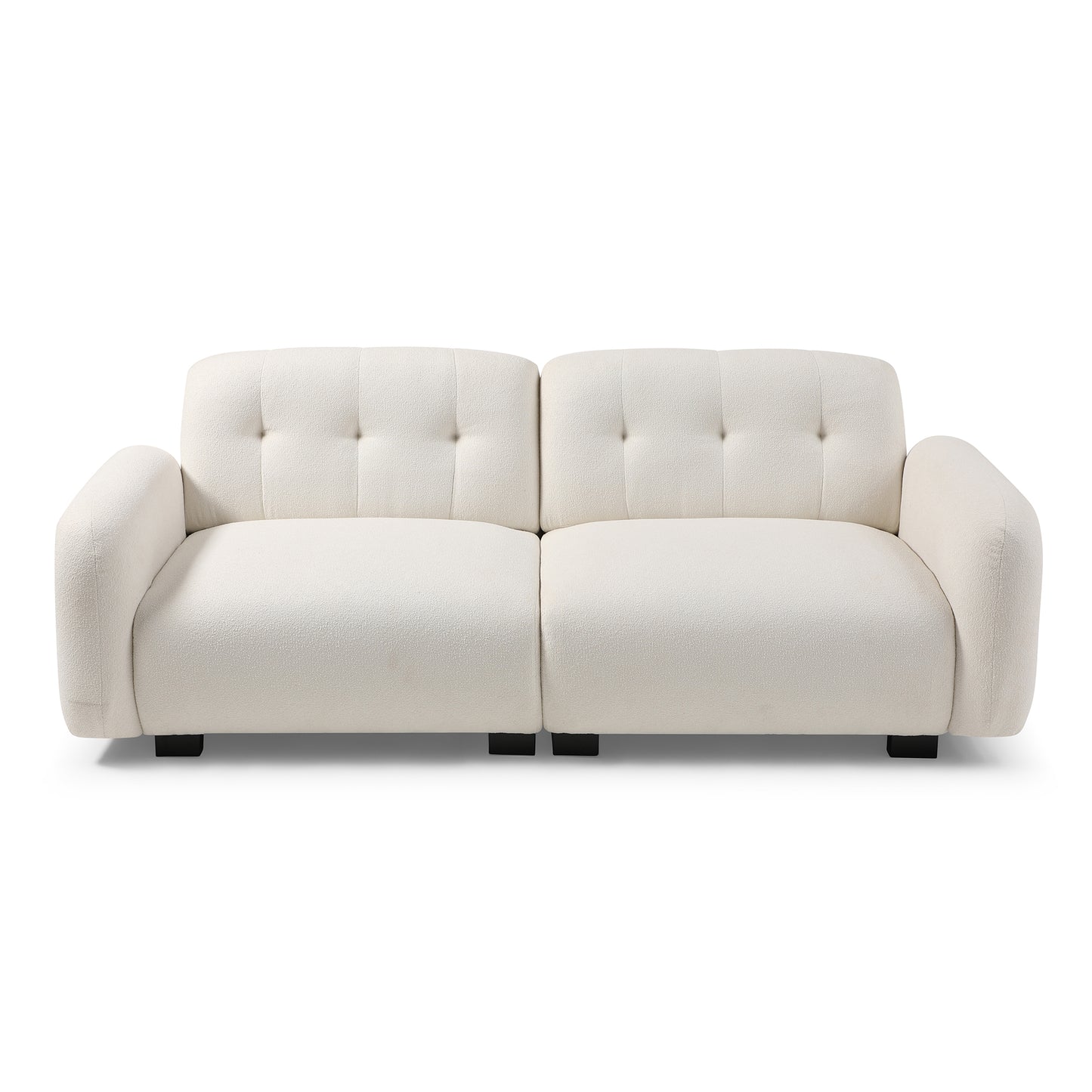 81.48" Modern Sofa Couch,3-Seater Teddy Sofa, White