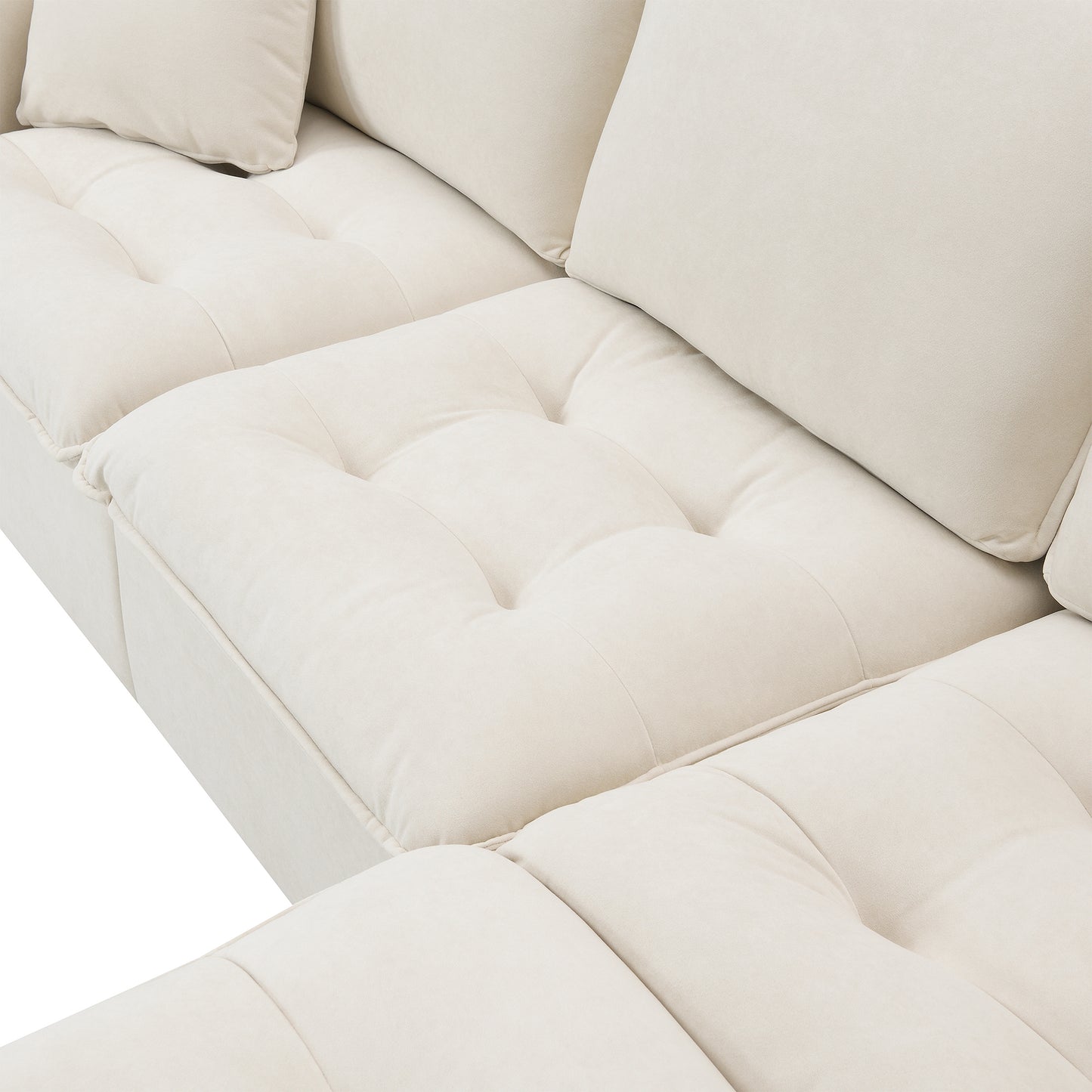 100*59" Modern Convertible Sectional Sofa,L-shaped ,Beige