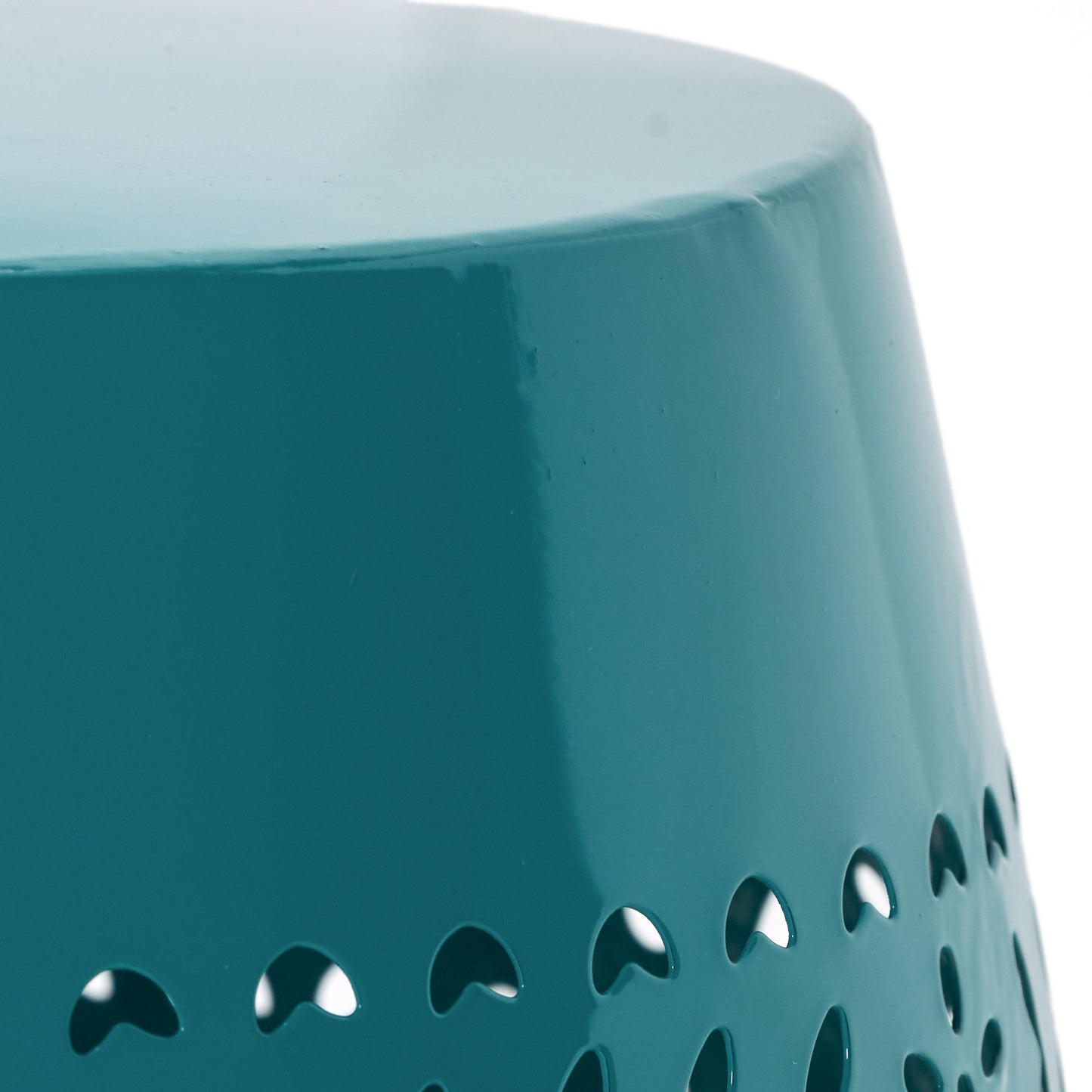 12" Round Side Table, iron-design ,Teal Color